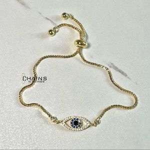 Bracelet Turkish Evil Eye Gold blue eyes chain crystal zircon fashion summer 🧿